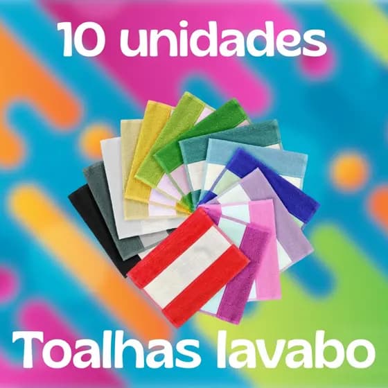 Kit 10 Toalhas de Lavabo Personalizadas com Nome, Logo ou Arte