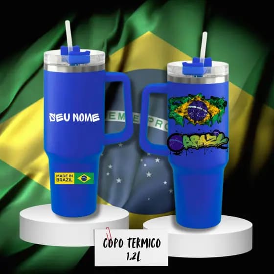 COPO TÉRMICO COPA DO MUNDO 1200ML | PERSONALIZADO COM SEU NOME