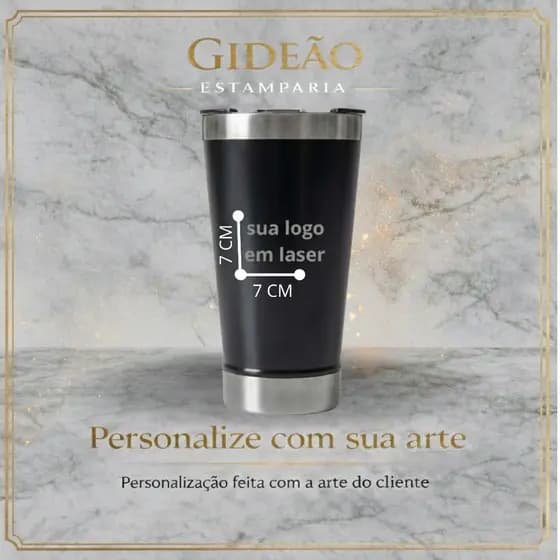 copo térmico personalizado - sua arte em laser - 500ml - inox