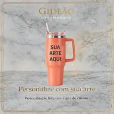 Copo Térmico 1,2L Personalizado Com Sua Logo/Arte - Com Alça e Canudo Inox Premium 40oz
