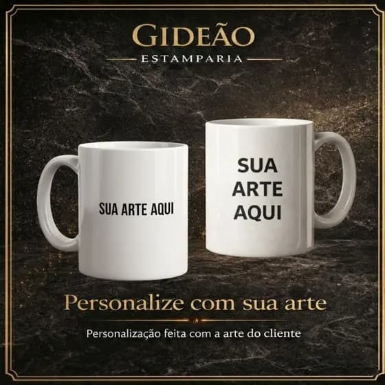 Kit 2 Canecas Personalizadas com Sua Arte | Porcelana Branca 325ml