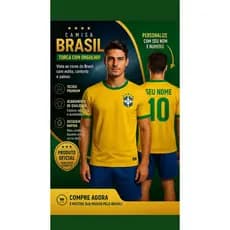 🇧🇷 CAMISA DO BRASIL + BABY LOOK FEMININA PERSONALIZADA