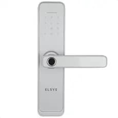 Fechadura Digital Com Maçaneta Elsys Wi-fi 4000 Prata Biometria Senha e Aplicativo