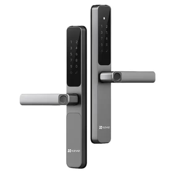 Fechadura Digital Portao Perfil Estreito Ezviz DL06 Pro Biometria Dois Lados IP55 Externa Chuva Sol