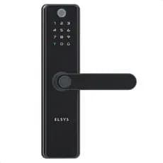 Fechadura Digital Elsys Sax Câmera Biometria Senha Tag App WiFi Porta Madeira Metal 30 a 80mm
