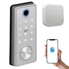 Fechadura Digital Imab D120 Prata com Gateway WiFi Trinco Rolete App TTlock Smart Lock Pivotante