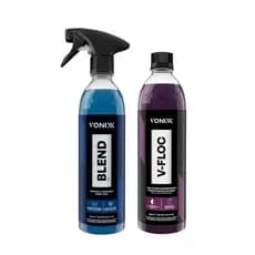 Kit Lava Carro Moto Vonixx Shampoo V-Floc + Cera Líquida Blend Spray Wax Carnaúba 500ml