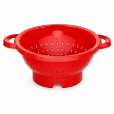 Escorredor Massas Macarrão Legumes Plástico C/ Alça Grande Cor Vermelho