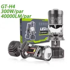 Par Ultra Led Lãmpada Mini Projetor H4 40000lm 300w 12/24v 6500k branco luz & 45w H4 Branco-frio Led Carro 2Pcs