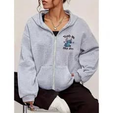 Moletom unissex de ziper com capuz e bolso ideal para Outono-Inverno