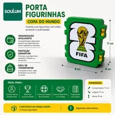 Porta Figurinhas Copa do Mundo Organizador Figurinha Futebol Compacto e Prático