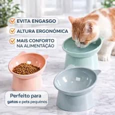 Comedouro Bebedouro Elevado 1 2 ou 5 Unidades Anti Engasgo Pet Gato Cachorro Kit