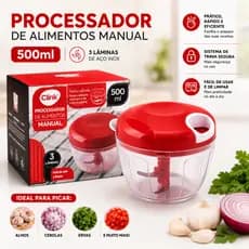 Processador Manual Alimentos 500ml Triturador Picador Cozinha