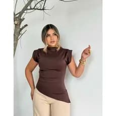 Blusa Regata Feminina Assimétrica Confortável Tecido Neoprene