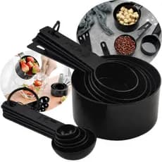 1 Jogo 5 Xícaras 5 Colheres Medidor Cozinha Receitas Medidas Líquidos Grãos Profissional