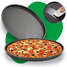 Forma de Pizza Grande Antiaderente Teflon 36cm Bandeja Assadeira Redonda Lanchonete Forno Resistente