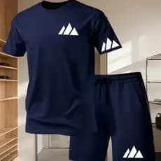 Conjunto Kit Masculino Camiseta Short Tectel Estiloso Camisa Algodão Três Listras