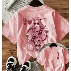 Camiseta Blusa Feminina Rainha Dama Baralho Estilosa Queen Moderna Envio Rapido Blusinha 100% Algodão Manga Curta