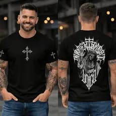 Camisa Camiseta Masculina Religosa Cruz Cristâ Streetwear Moderna Jesus