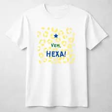 Camiseta Camisa Unissex Vem Hexa Brasil Seleção Copa do Mundo Estilosa