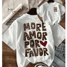 Camiseta Blusinha T Shirt Feminina More Amor Por Favor Estilosa Manga Curta Algodão Tendencia