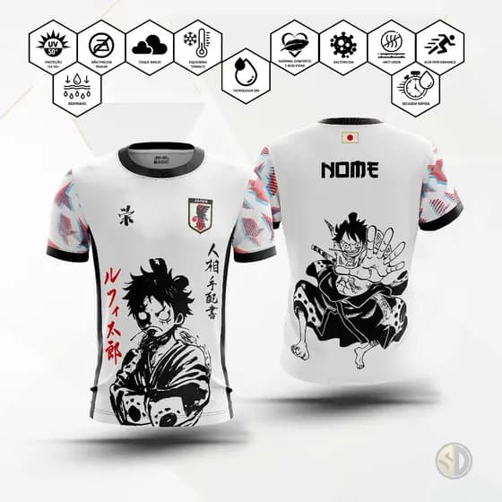 Camiseta camiseta t-shirt Anime One Piece JAPÃO LUFFY Masculina  Feminina Unisex Infanto juvenil Personalizável