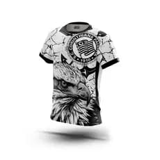 Camiseta Premium  Torcida Futebol Time Gaviões Fiel Dry-Fit com Proteção UV. 50+