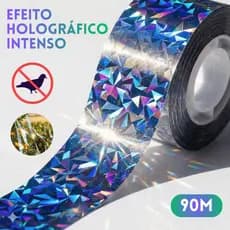 Fita Refletiva Espanta Pássaros Repelente Pombo/Aves 45 e 90m Proteção Jardim Planta Telhado Sacada