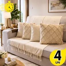 Capas de Almofada Luxo 45x45 Algodão Boho Para Sofá Cama e Poltrona Alta Qualidade