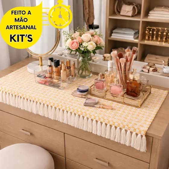 DESCANSO DE PANELA ALGODÃO CENTROS DE MESA MOSTARDAS LUXO – DECORAR, APARADOR, CENTRO, PROTEGER MESA