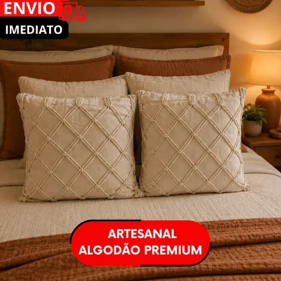 Capas Decorativas 1/4 UN  Para Sala Quarto e Sofá rusticas algodão Ambiente com Elegância e Conforto