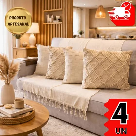 Kit Capas Decorativas 1 a 4 UN  Para Sala Quarto e Sofá Renove Seu Ambiente com Elegância e Conforto