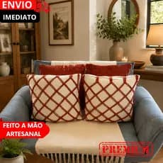KIT LUXO CAPAS DE ALMOFADA BOHO ALGODÃO ARTESANAL PREMIUM ELEGANTE, DECORAÇÃO SALAS, SOFÁS E CAMAS..
