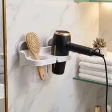 Suporte de Parede para Secador de Cabelo com Fixação Adesiva