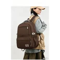 Mochila feminina Grande Escolar Faculdade NYLON IMPERMEÁVEL Alca de costas com pingente