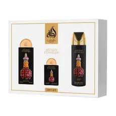 Kit de Perfume e Desodorante Corporal Lattafa Artisan Enthique Gift Set Eau de Parfum Unissex - 3 Unidades