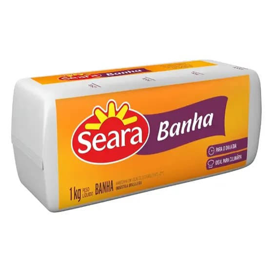 Banha de Porco Seara Natural Gordura Suina para Fritura 1Kg
