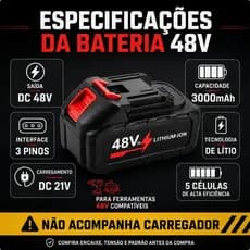 Bateria 48v Forte Alta Duração Para Diversas Ferramentas Universal Encaixe Padrão Makita Bivolt