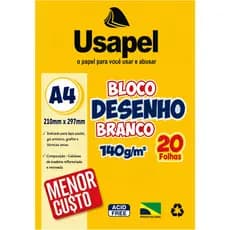Caderno de Desenho A4 Branco 140g Usapel
