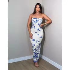 Vestido Tomara Que Caia Feminino Estampa Tropical Promoção
