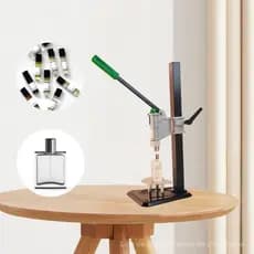 Máquina manual de selagem de frascos de perfume para mesa, equipamento de tampagem e selagem de frascos de refil para sp