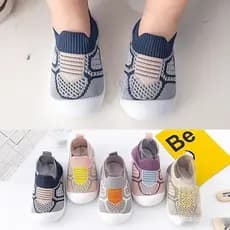 Sapatos de bebê antiderrapante berço meias para bebês com sola de borracha crianças meninas malha meninos fundo macio