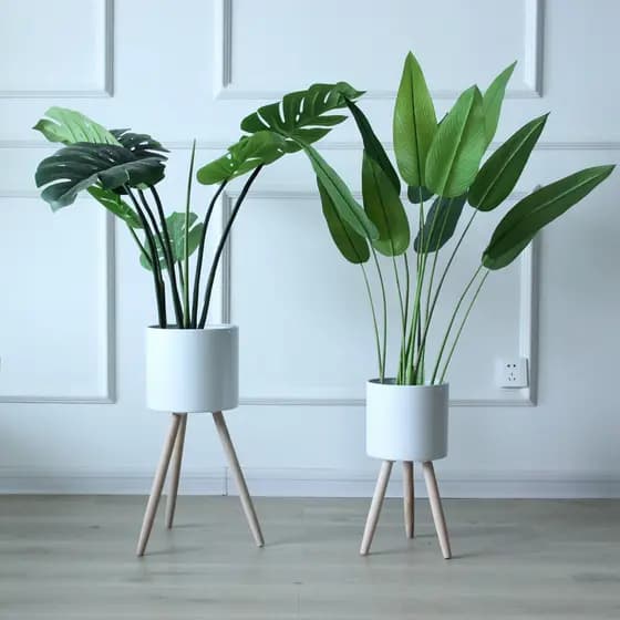 Vaso de ferro para plantas verdes, floreira de ferro criativa em estilo nórdico para flores, suporte redondo branco para