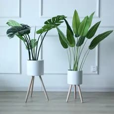 Vaso de ferro para plantas verdes, floreira de ferro criativa em estilo nórdico para flores, suporte redondo branco para