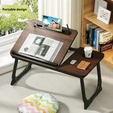 Mesa dobrável com altura ajustável em cinco níveis, mesa de estudo, escrivaninha, mesa de computador para quarto, mesa d