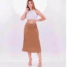 SAIA FEMININA ALFAIATARIA MIDI PLISSADA