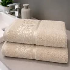KIT 2 Toalhas de Banho Premium 75x130cm 100% Algodao Felpauda Super Macia Floral Garden