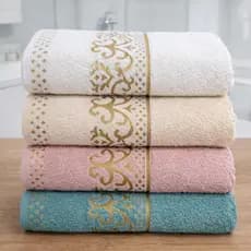 Kit 4 Toalha Banho Macia Luxo 75x130cm Alta Absorção e Estampa Premium Magestic