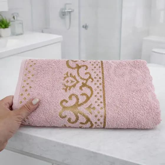 Toalha de Banho 100% Algodão Magestic Jacquard Macia Premium 75x130 Alta Absorção Felpuda Dia das Maes