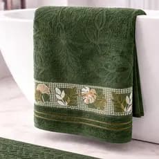 Toalha Banho Macia Luxo Premium 75x130cm Alta Absorção e Estampa Exclusiva Estilosa Desenho Botanic